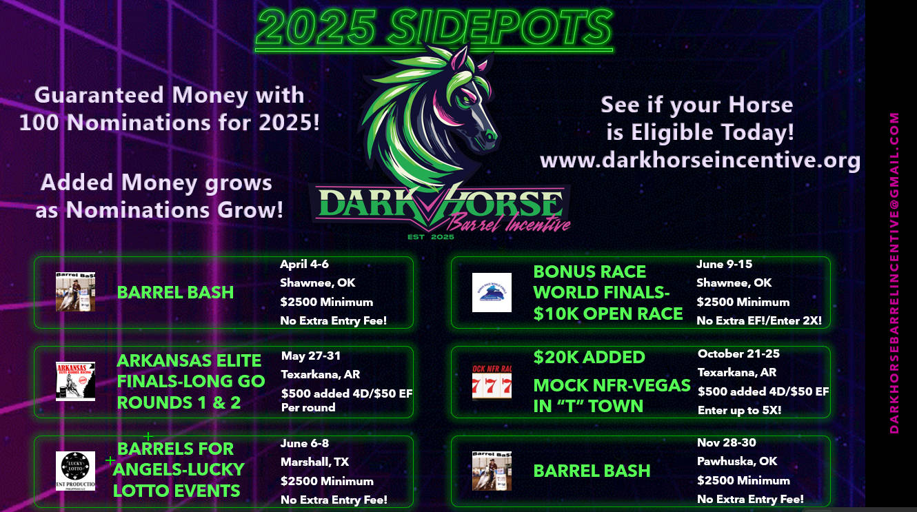 Barrel Bash Dark Horse Barrel Incentive