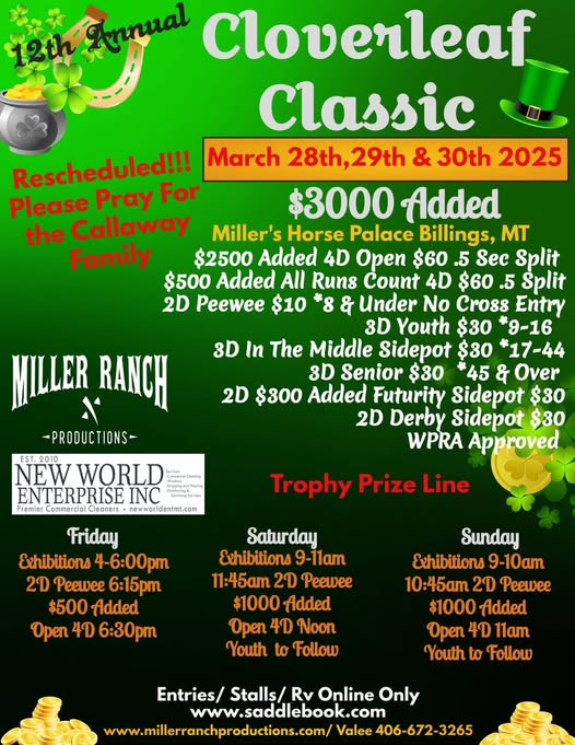 NEW DATES 3/28-3/30 Cloverleaf Classic
