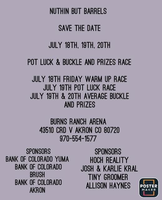 Pot Luck, Buckle and Prizes Race
