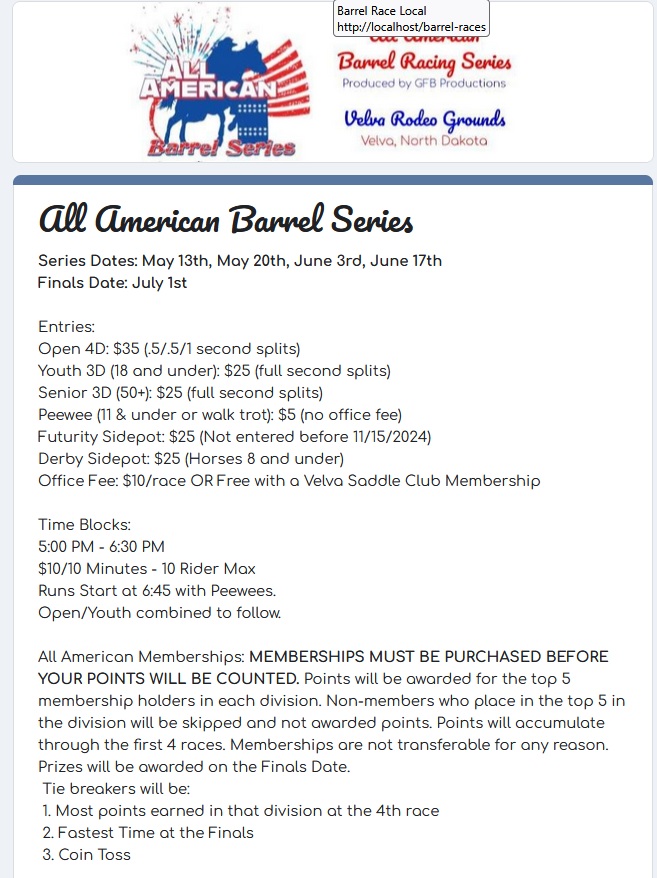 All American Barrel Racing Series