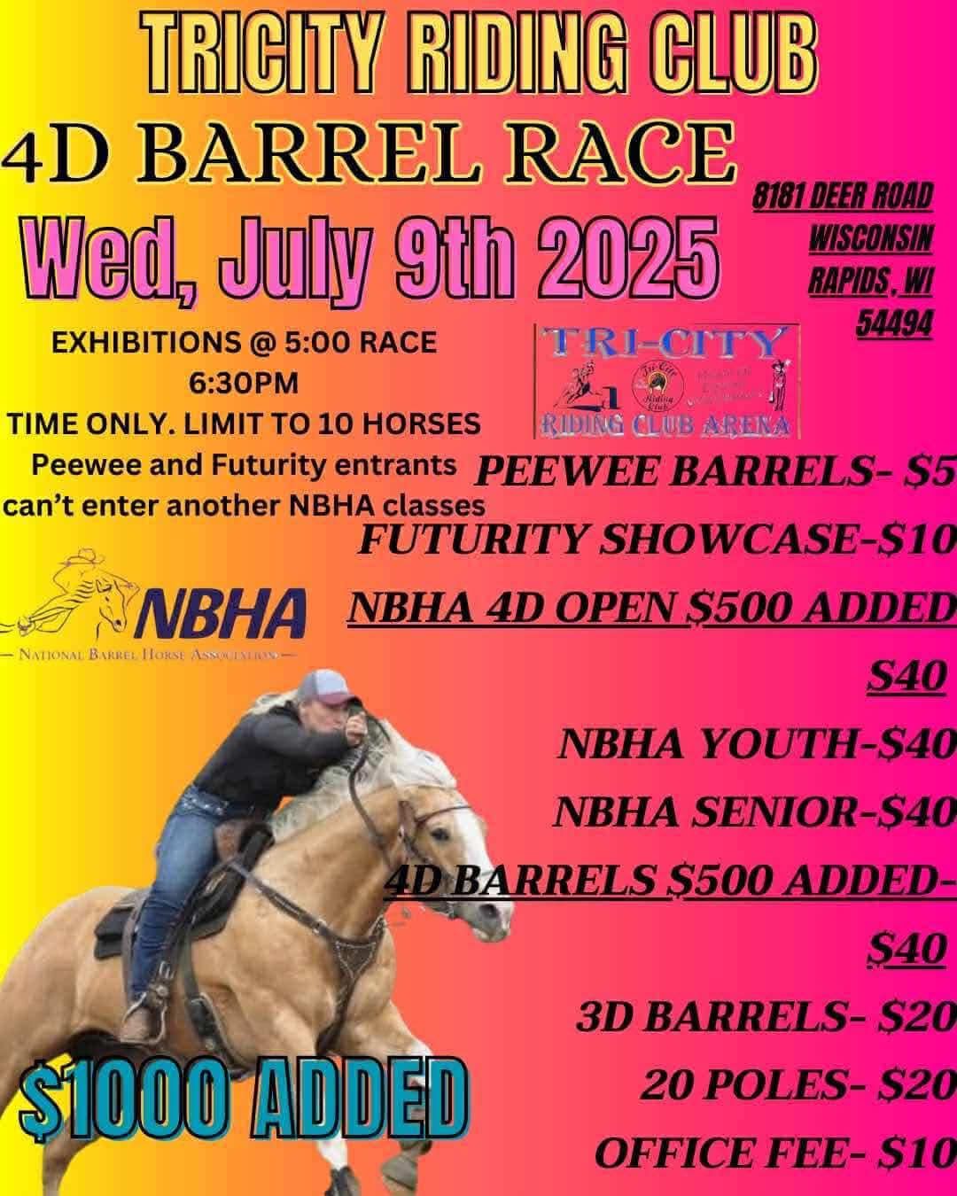 NBHA 01 Tricity Riding Club 4D Barrel Race