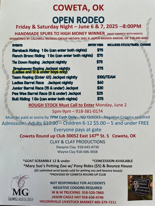 Coweta Open Rodeo with Nightly Jackpots