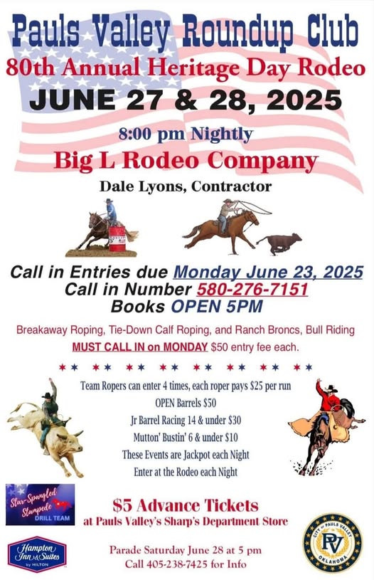 Pauls Valley Roundup Club Rodeo
