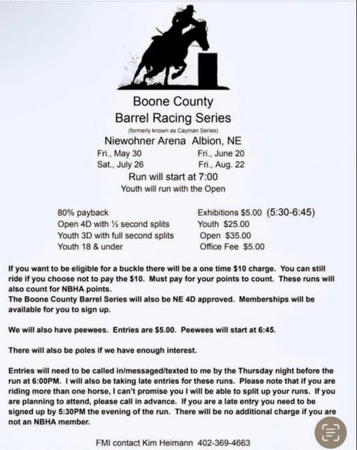 Boone County Barrel Racing Series