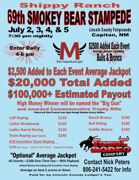 Flyer 1 for 69th Smokey Bear Stampede
