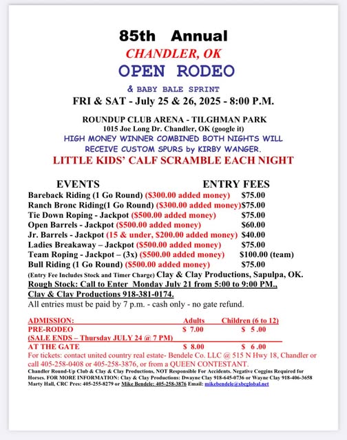 Flyer 1 for 85th Annual Chandler Open Rodeo