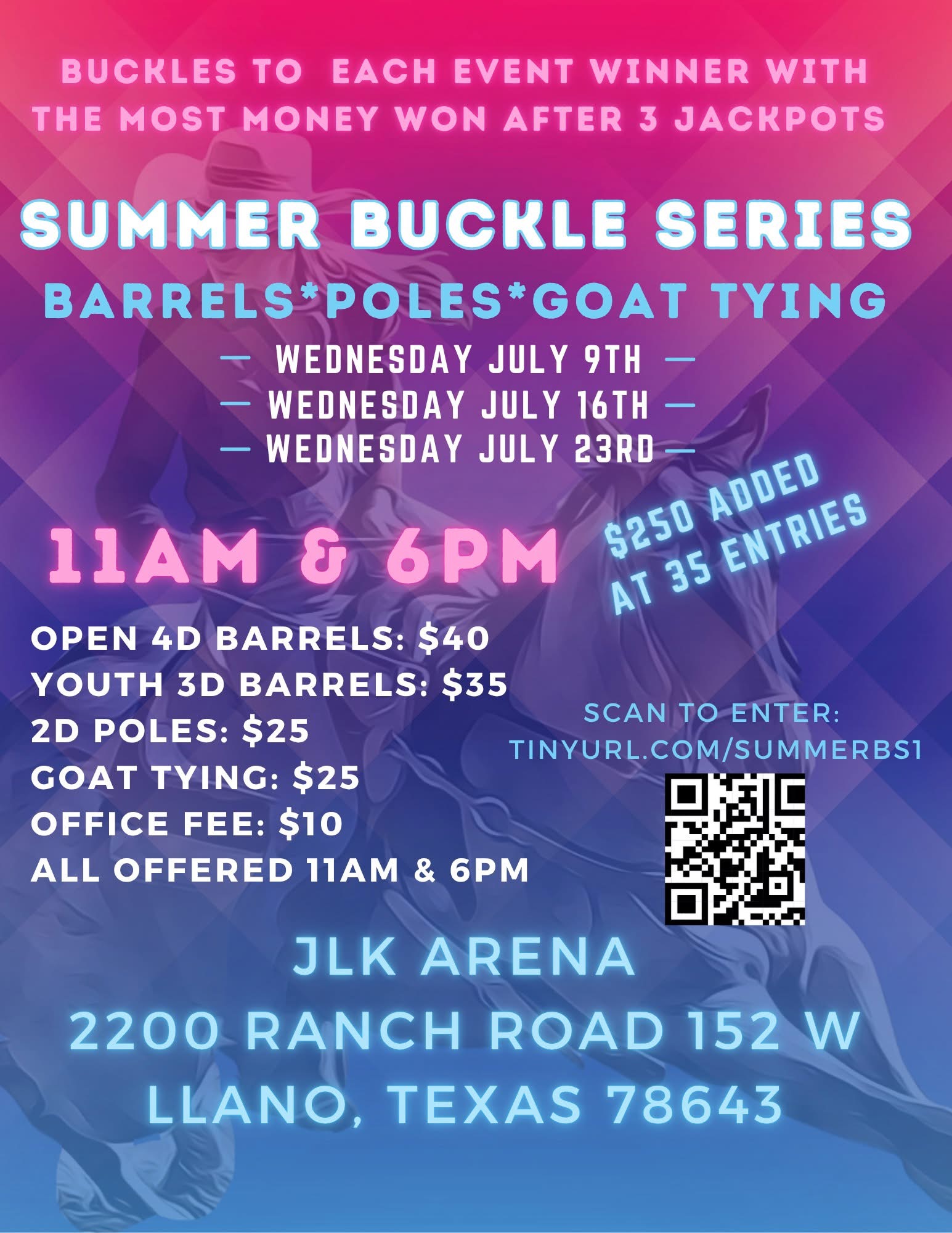 Flyer for Summer Buckle Series