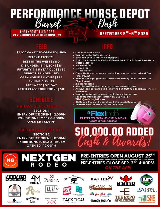 Flyer for Performance Horse Depot Barrel Bash