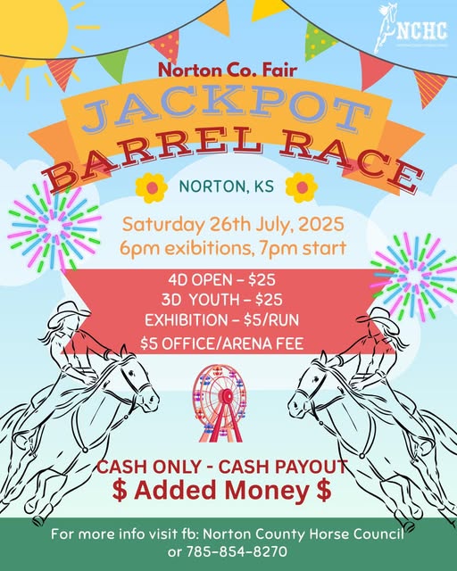 Flyer 1 for Norton Co Fair Jackpot Barrel Race