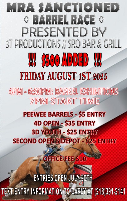 Flyer 1 for MRA Sanctioned Barrel Race