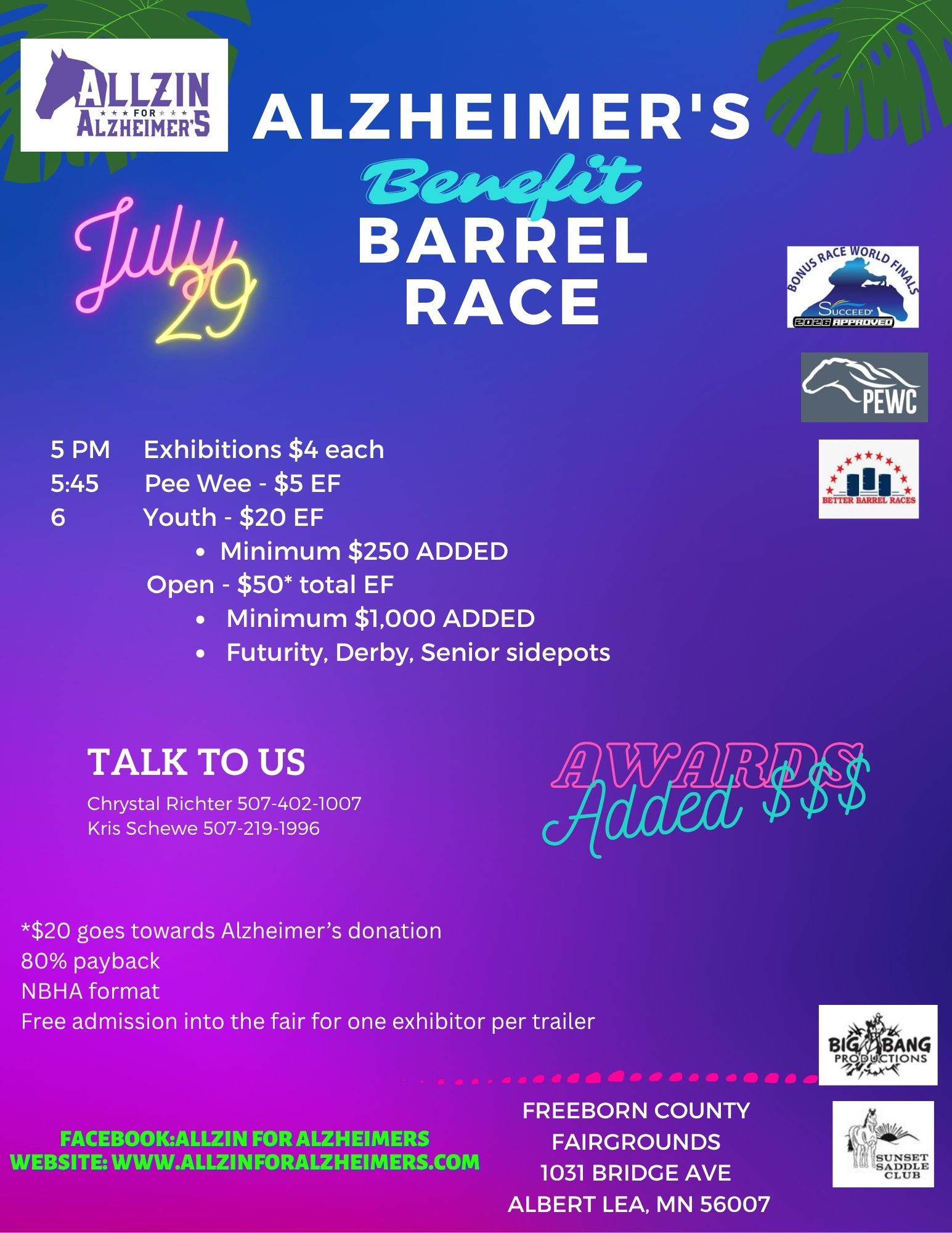 Flyer 1 for 5th Annual Allzin For Alzheimer's Benefit Jackpot