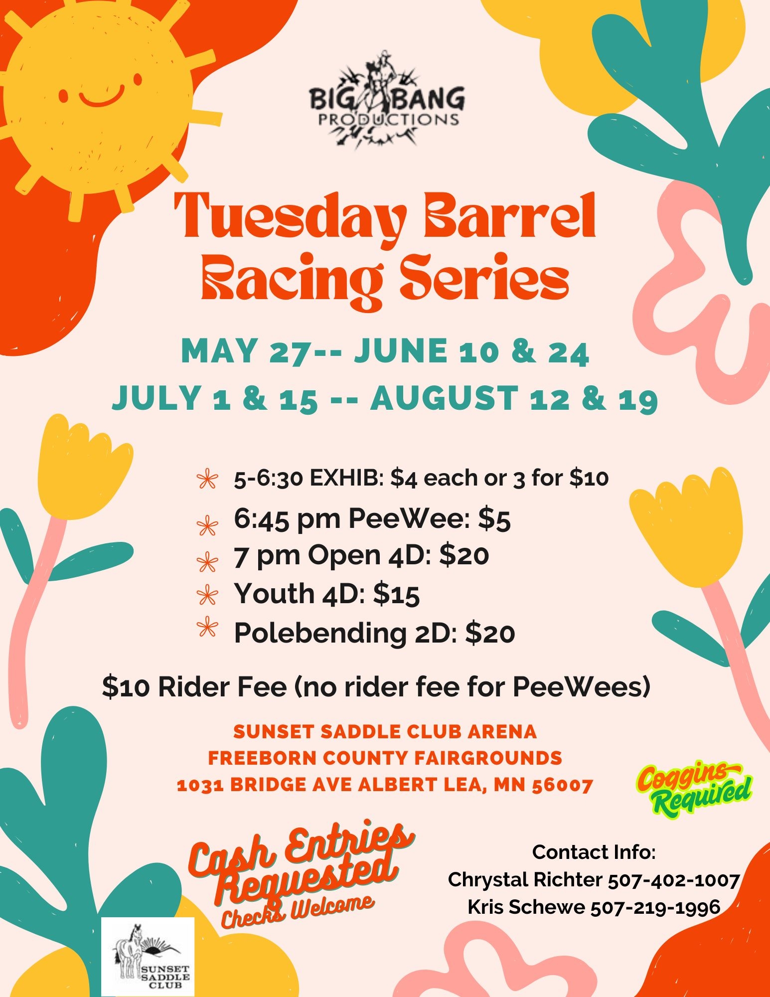 Flyer for Big Bang Productions 2025 Tuesday Night  Summer Series