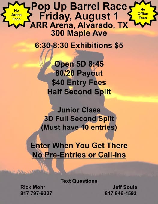 Flyer 1 for Pop Up Barrel Race