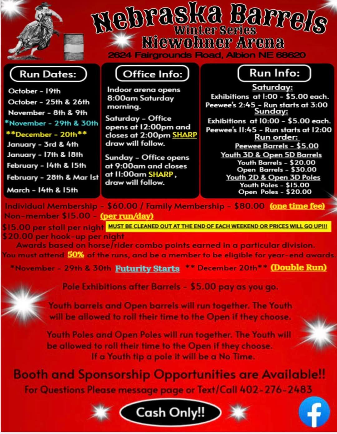 Flyer for Winter Series Niewohner Arena
