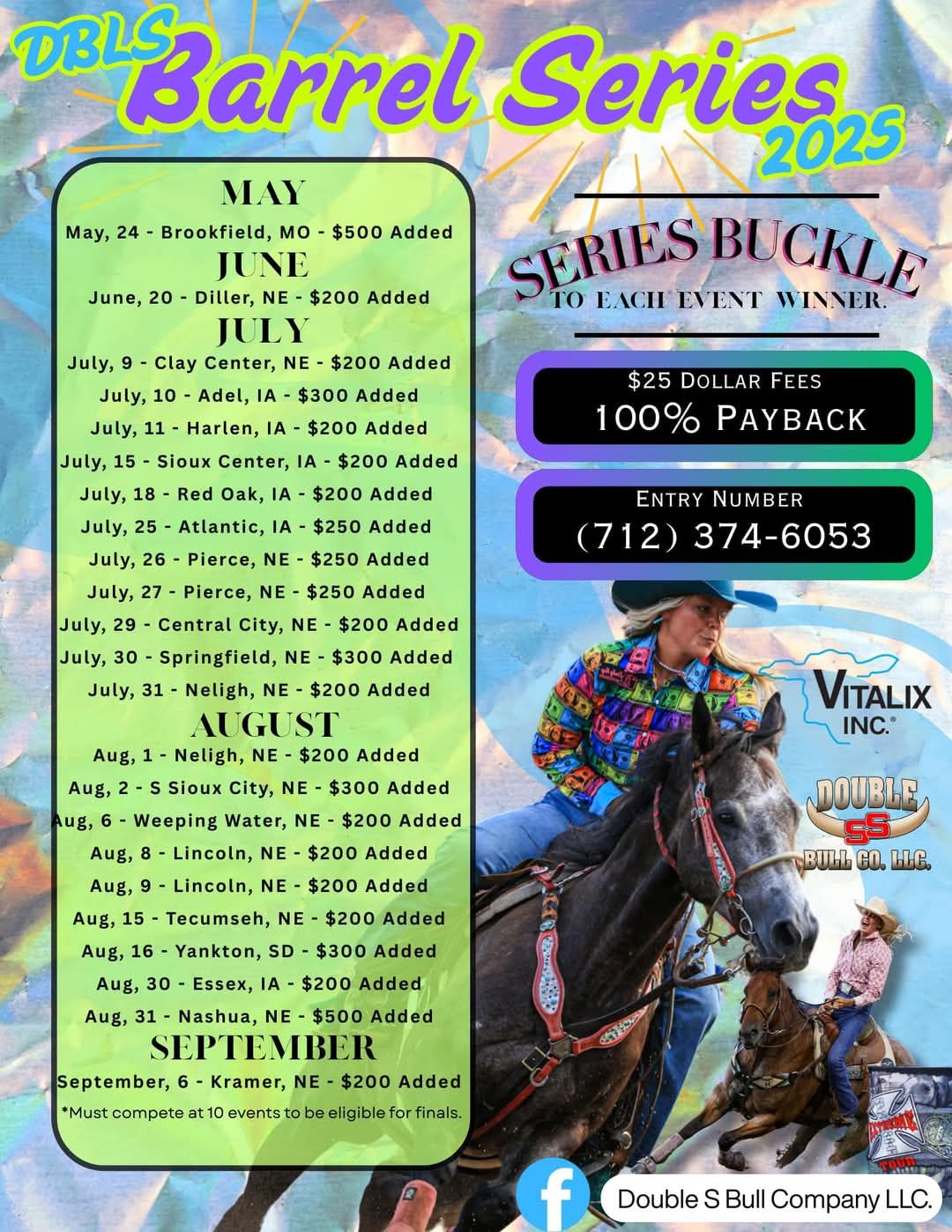 Flyer for DBLS Barrel Series 2025