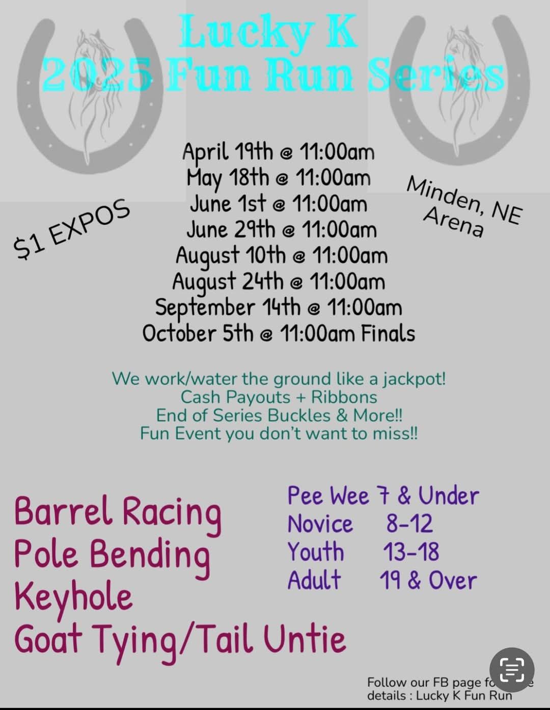Flyer for Lucky K 2025 Fun Run Series