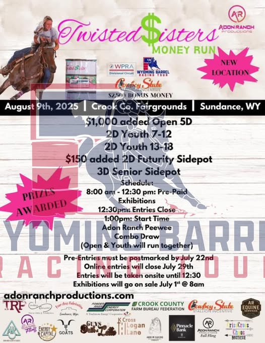 Flyer 1 for Adon Ranch Productions 2025 Schedule