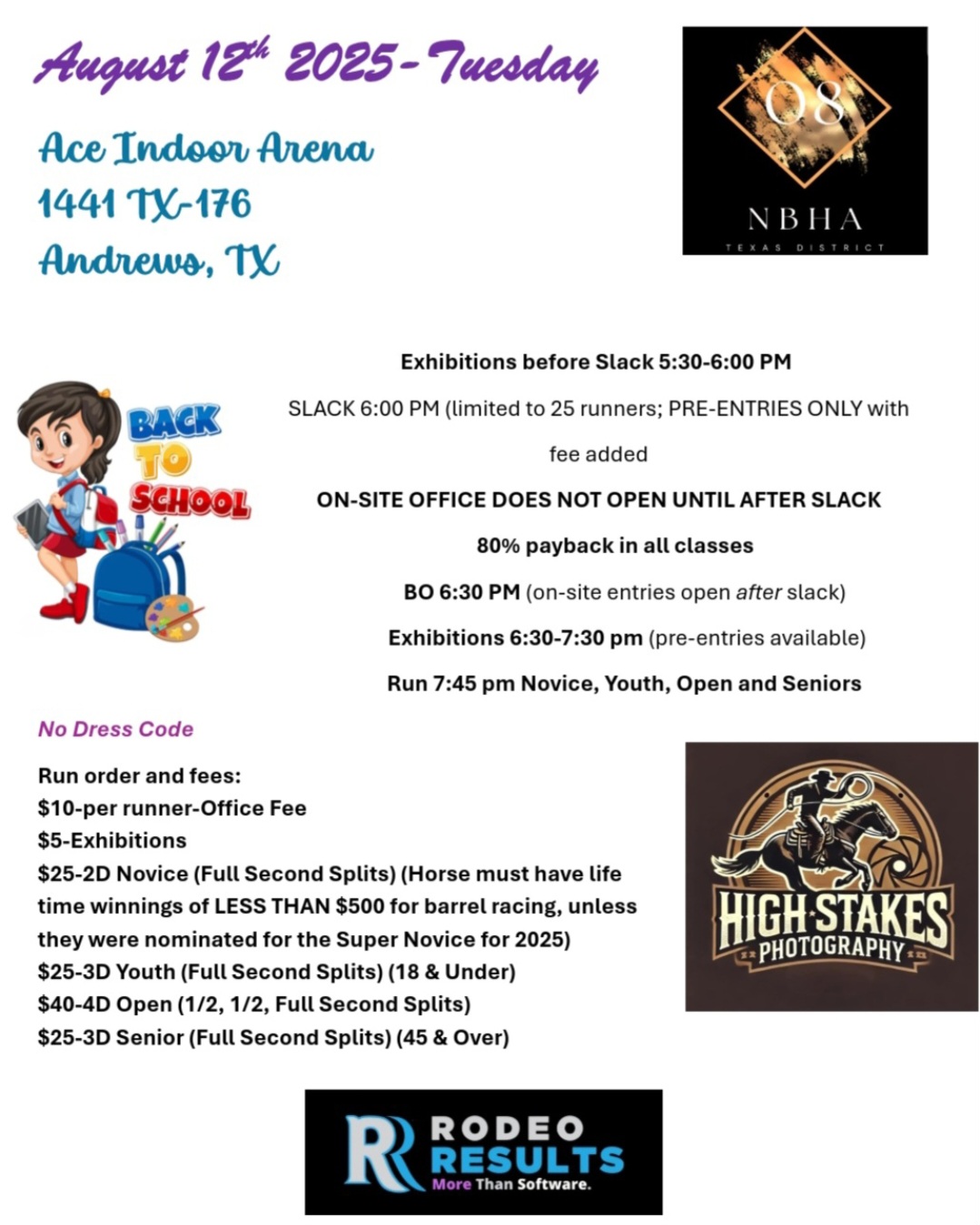Flyer 1 for NBHA TX 08
Pre entries on Rodeo Results 