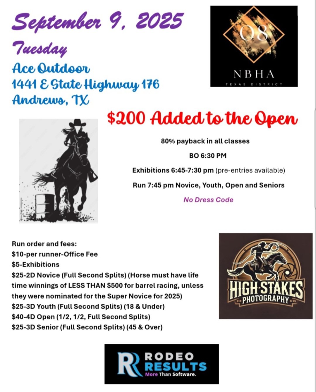 Flyer 1 for NBHA T X 08
$200 Added to the Open 