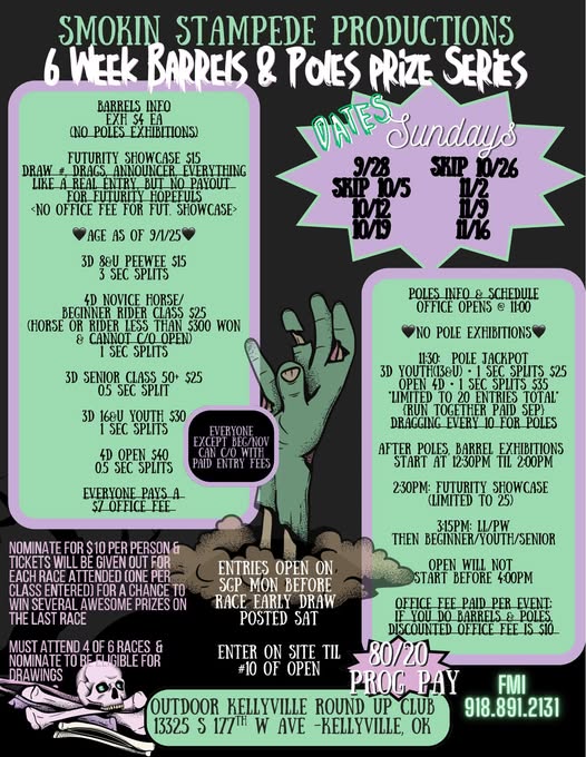 Flyer 1 for 6 Week Barrel & Pole Series