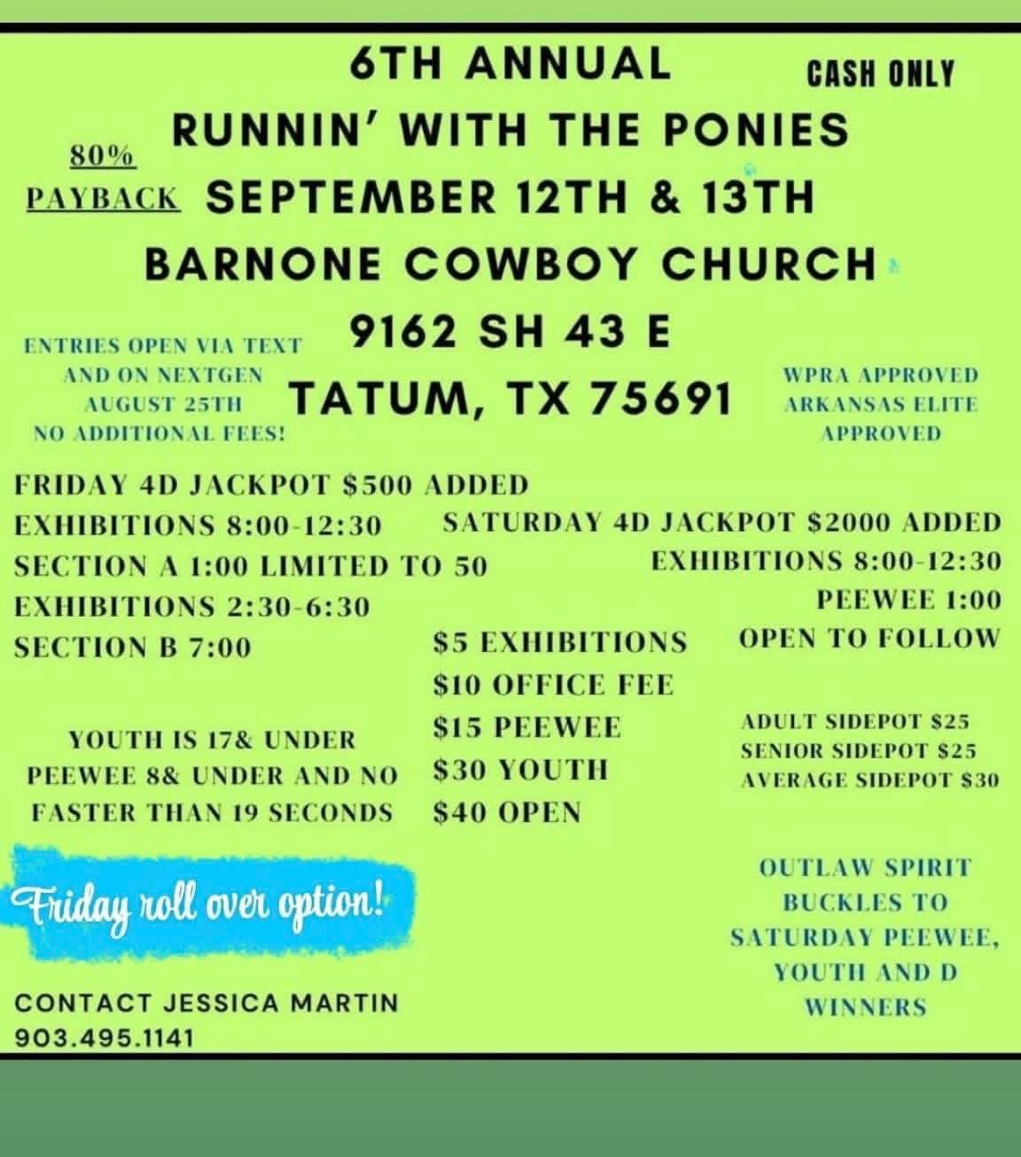 Flyer 1 for 6th Annual Runnin' With The Ponies