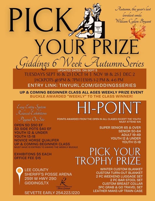Flyer for Pick Your Prize Series