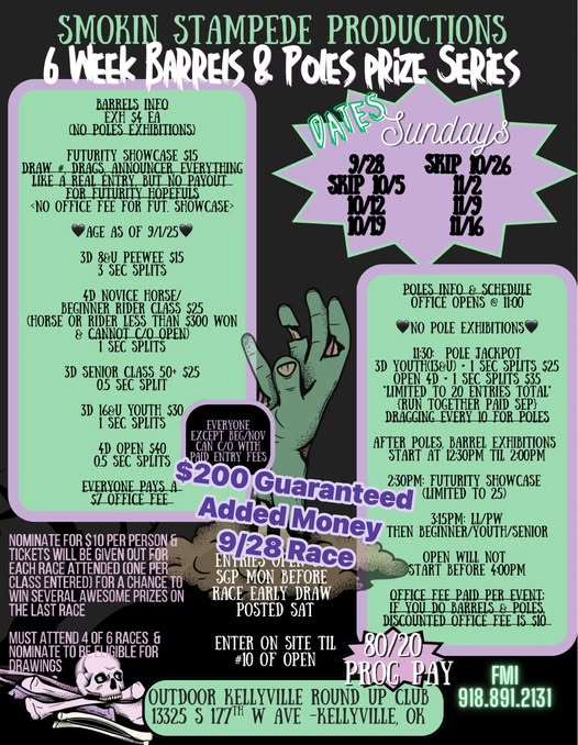 Flyer 1 for 6 Week Barrel & Pole Series