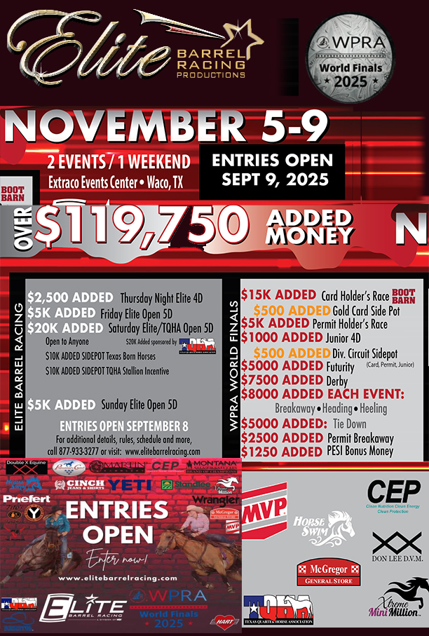 Elite Barrel Racing and WPRA World Finals