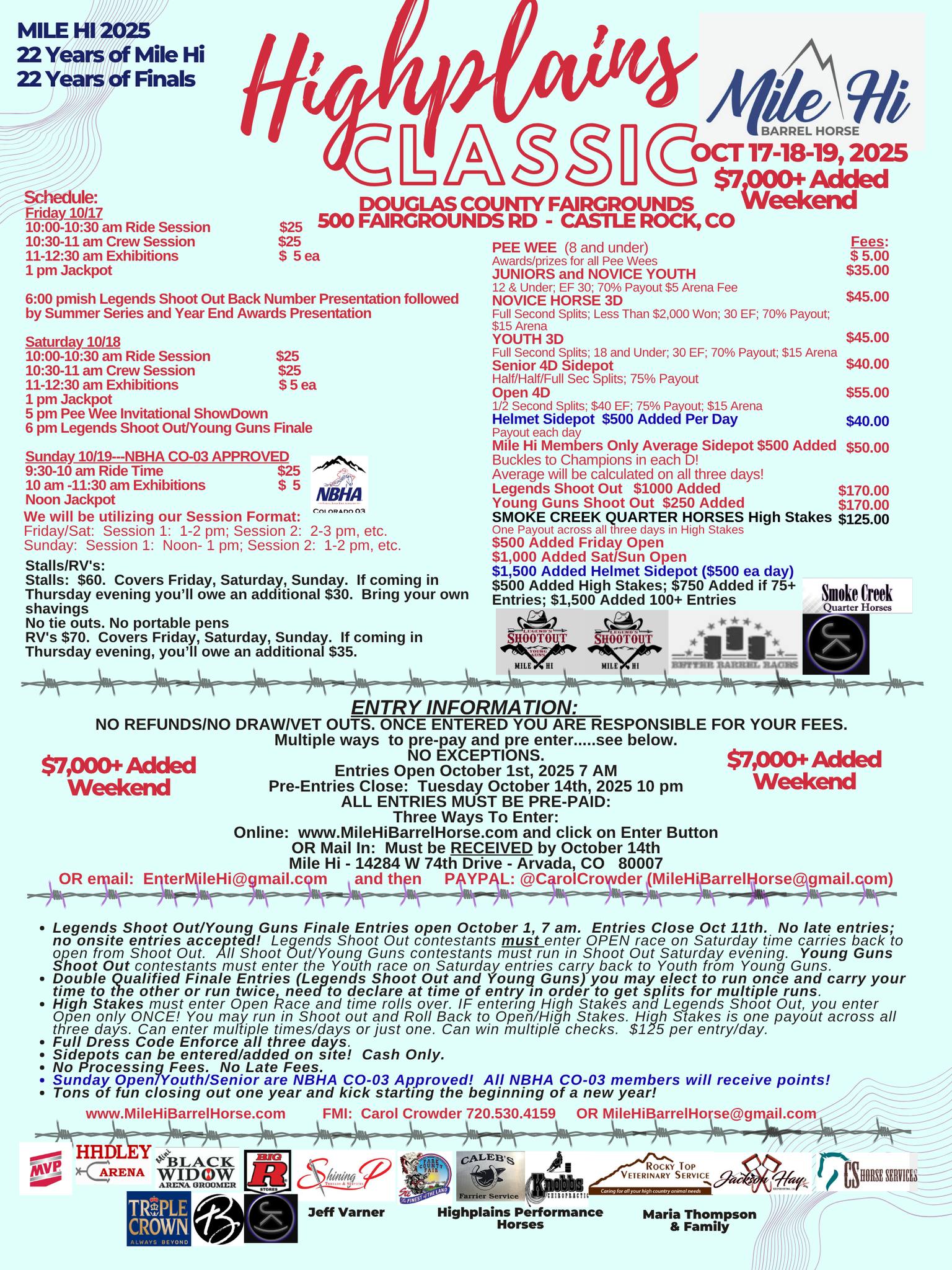 Flyer 1 for Highplains Classic - Mile Hi's 2025 Finals