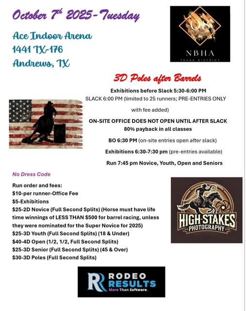 Flyer 1 for Barrels and Poles