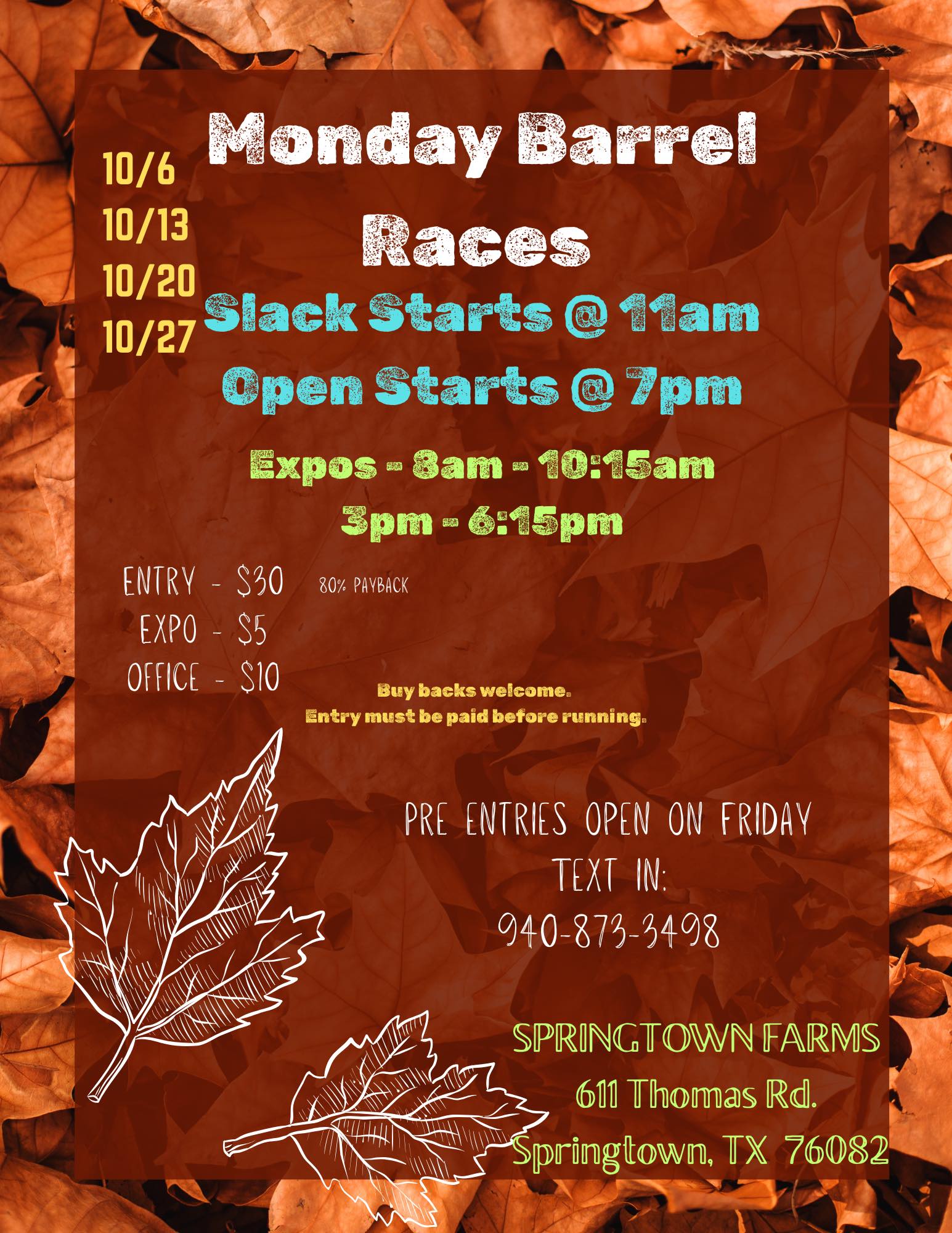 Flyer 1 for Mon Barrel Races
