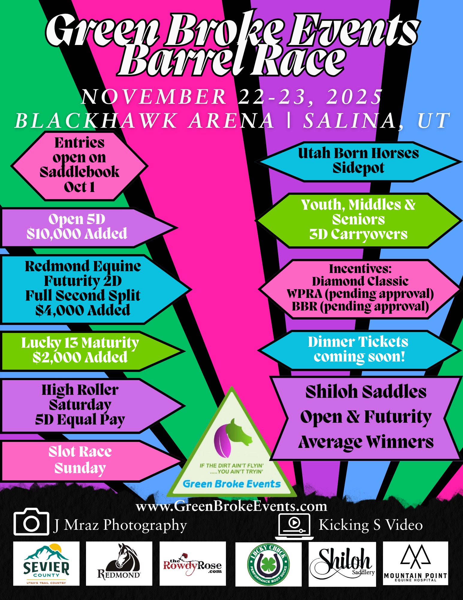 Flyer 1 for Green Broke Events Barrel Race