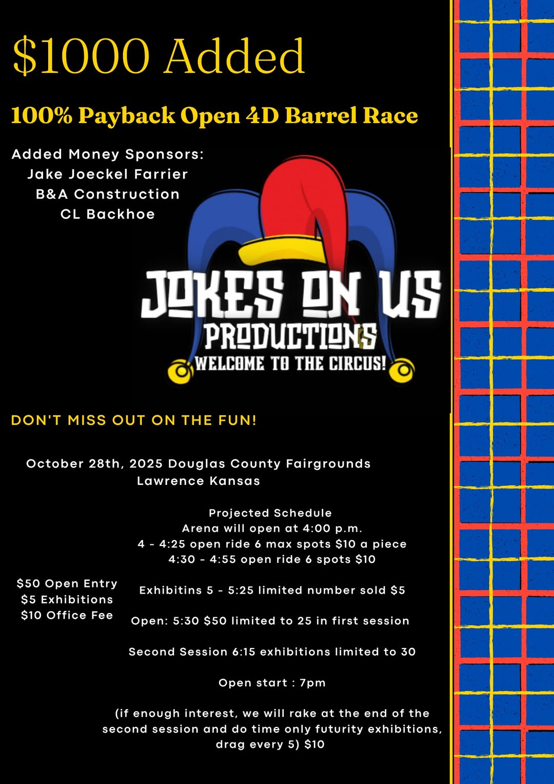 Flyer 1 for 100% Payback Open 4D Barrel Race