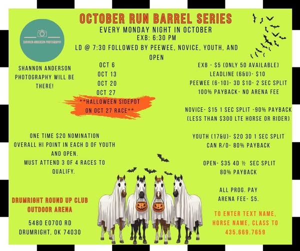 Flyer 1 for October Run Barrel Series