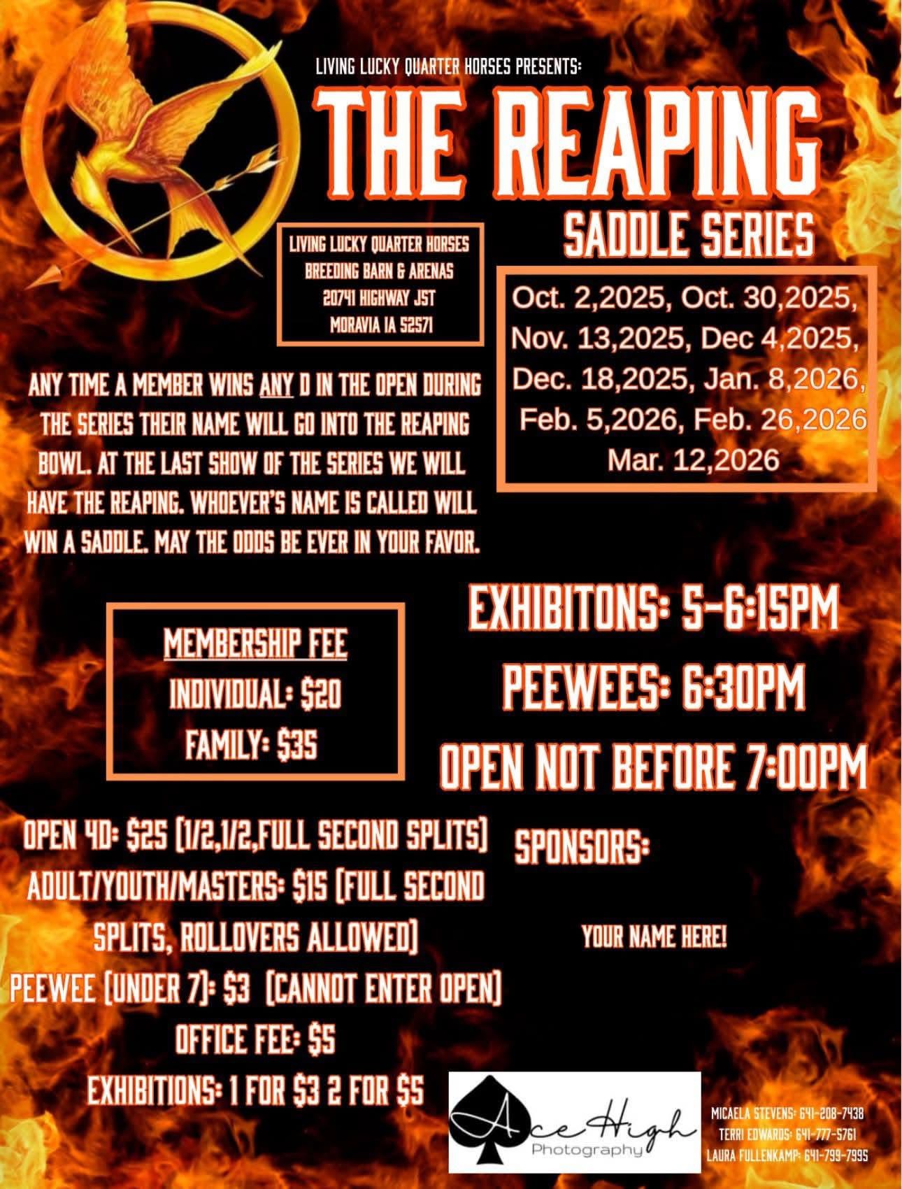 Flyer 1 for The Reaping Saddle Series
