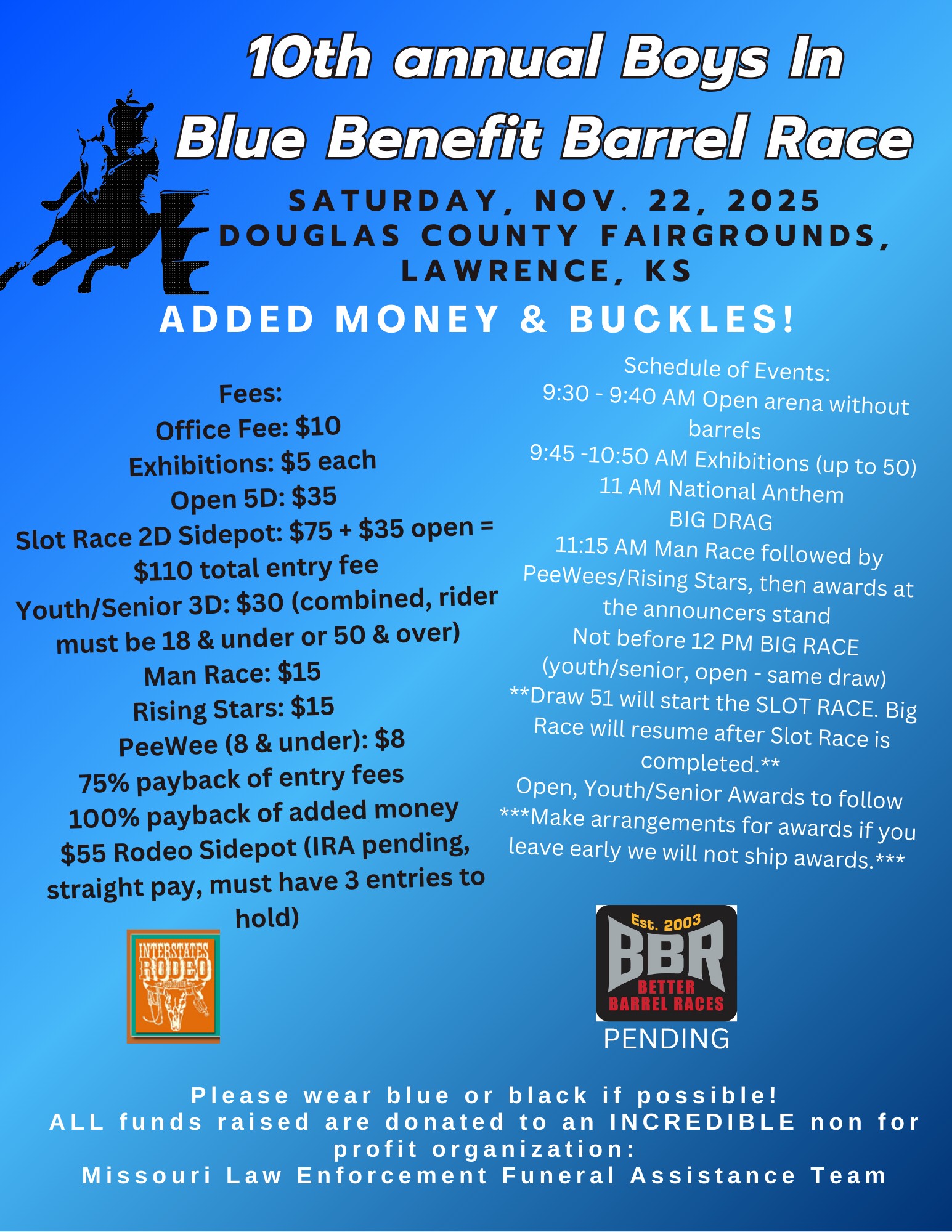 10th Annual Boys in Blue Benefit Barrel Race