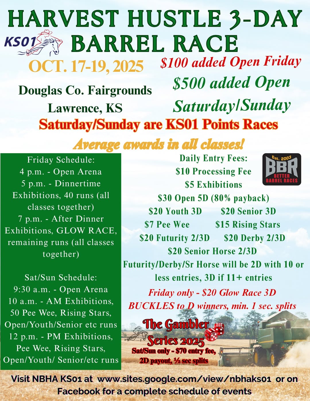 Flyer 1 for Harvest Hustle 3-Day Barrel Race