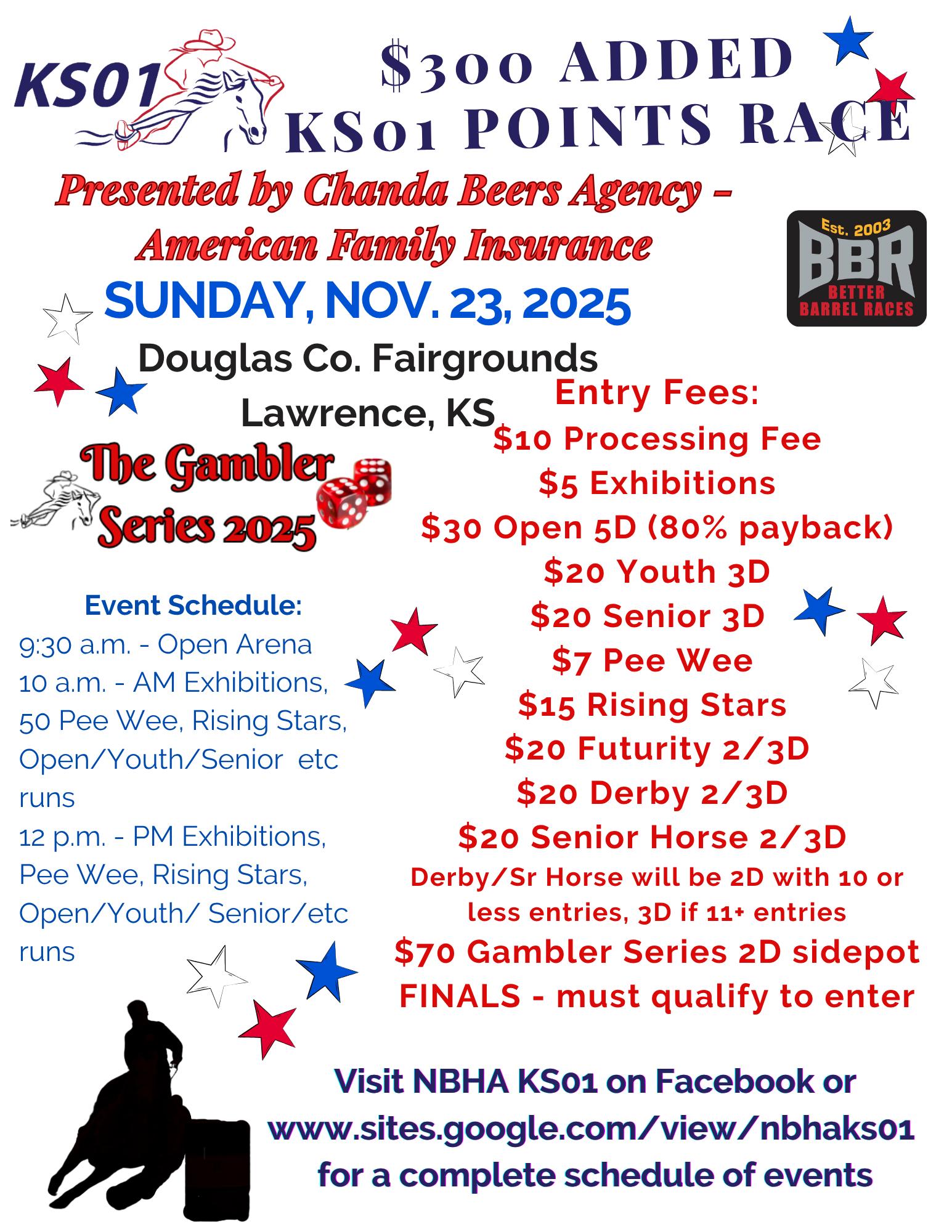 Flyer 1 for $300 Add KS01 Points Race