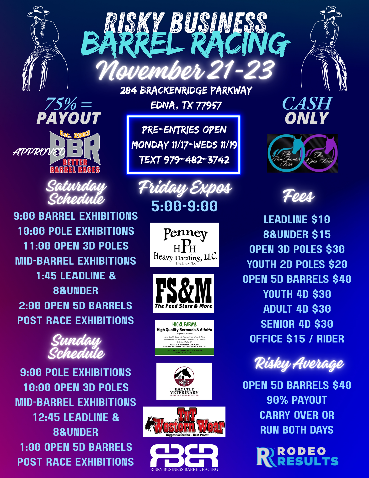 Flyer 1 for Risky Business Barrel Racing
BBR Approved