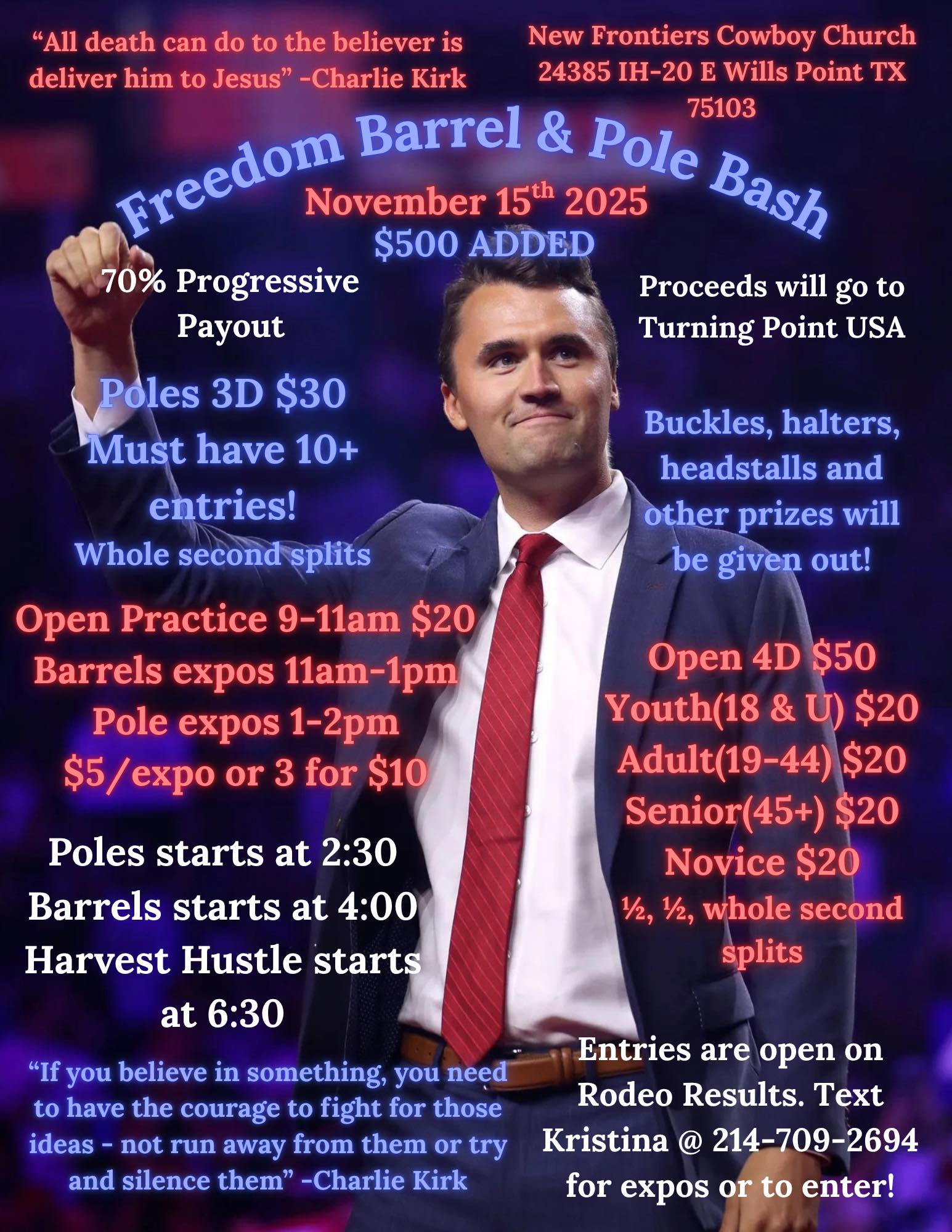Flyer 1 for NEW DATE 11/15 Freedom Barrel  & Pole Bash