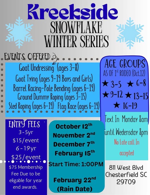 Flyer 1 for Kreekside Snowflake Winter Series