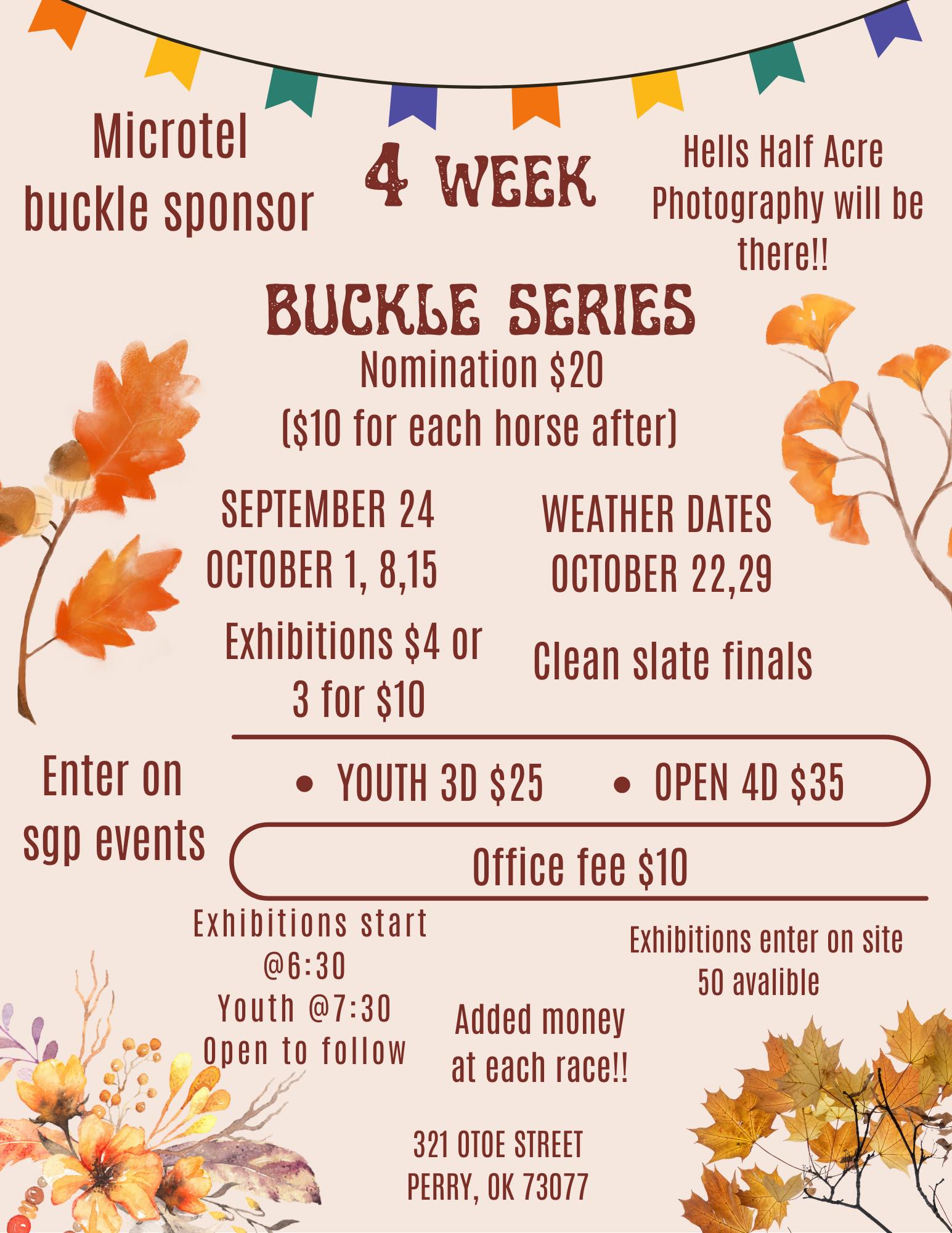 Flyer 1 for 4 Week Buckle Series
