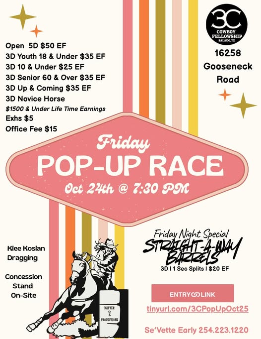Flyer 1 for Friday Popup Race