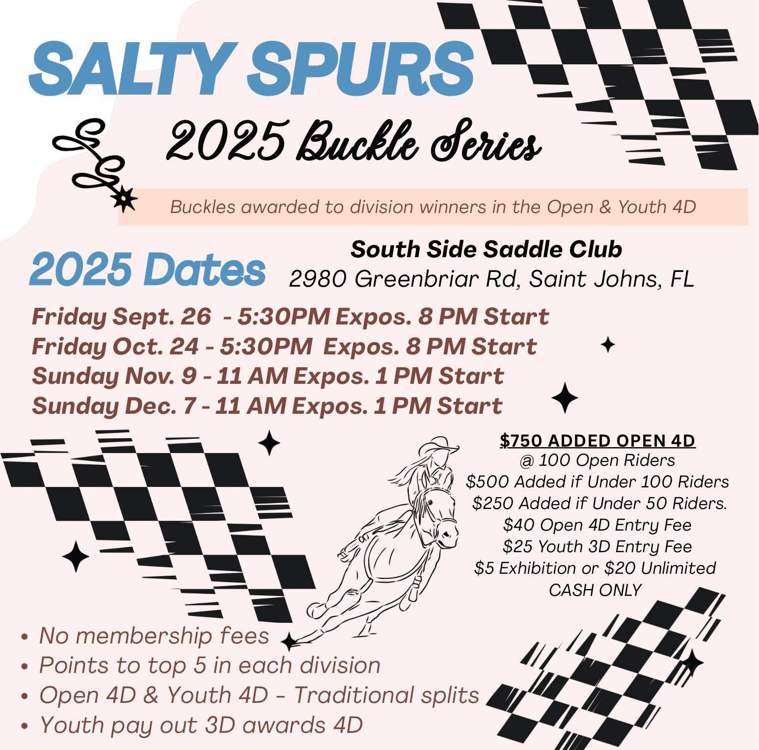Flyer 1 for Salty Spurs 2025 Buckle Series