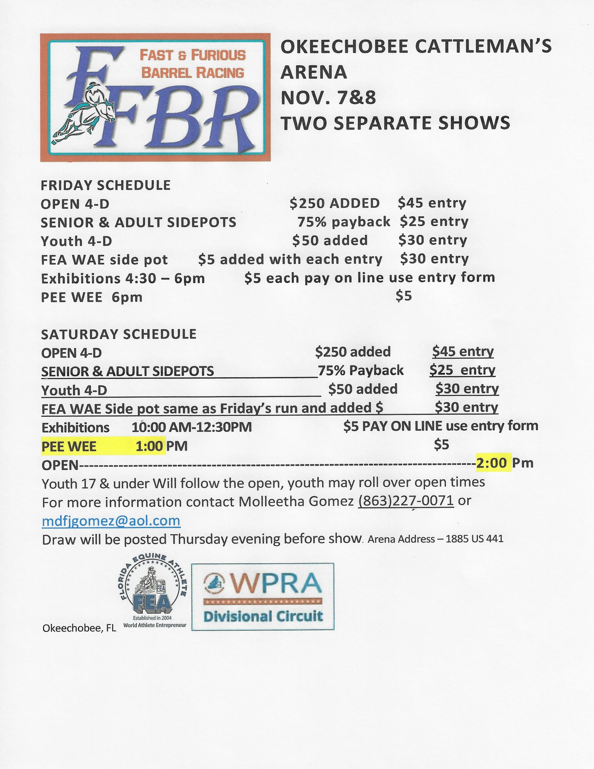 Flyer 1 for Fast N Furious Barrel Racing