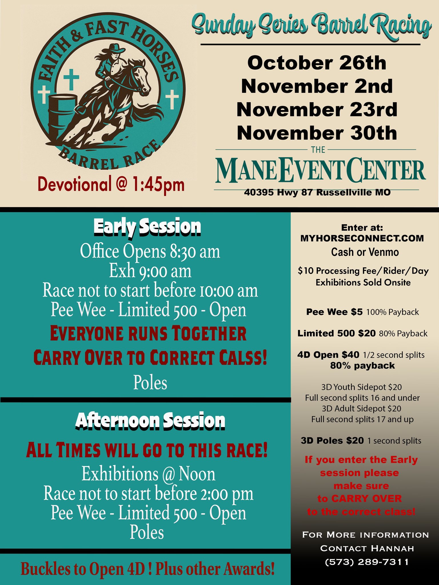 Flyer 1 for Sunday Series Barrel Racing