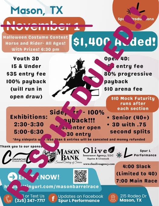 Flyer 1 for Mason, Tx Barrel Race
