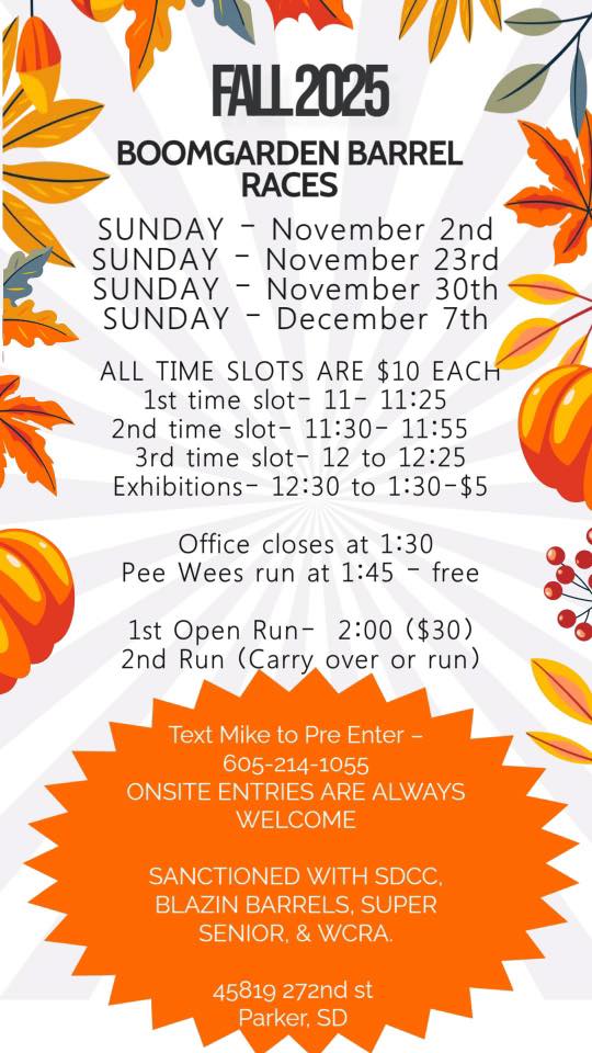 Fall 205 Boomgarden Barrel Races