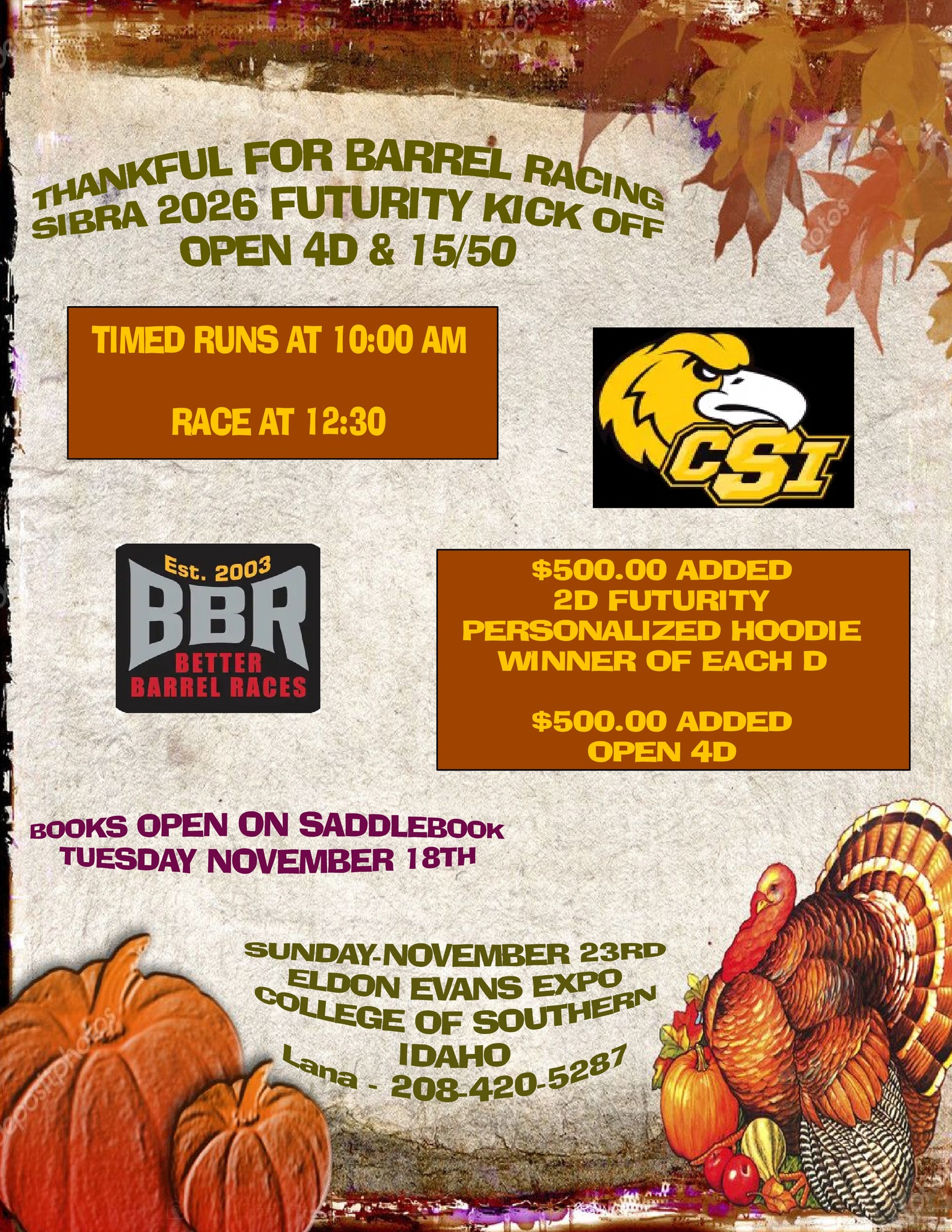 Flyer 1 for Thankful For Barrel Racing