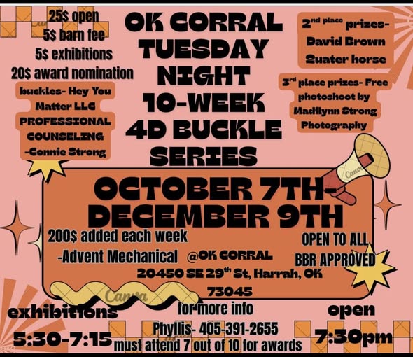 OK Corral Tuesday Night 10 Week 4D Buckle Series